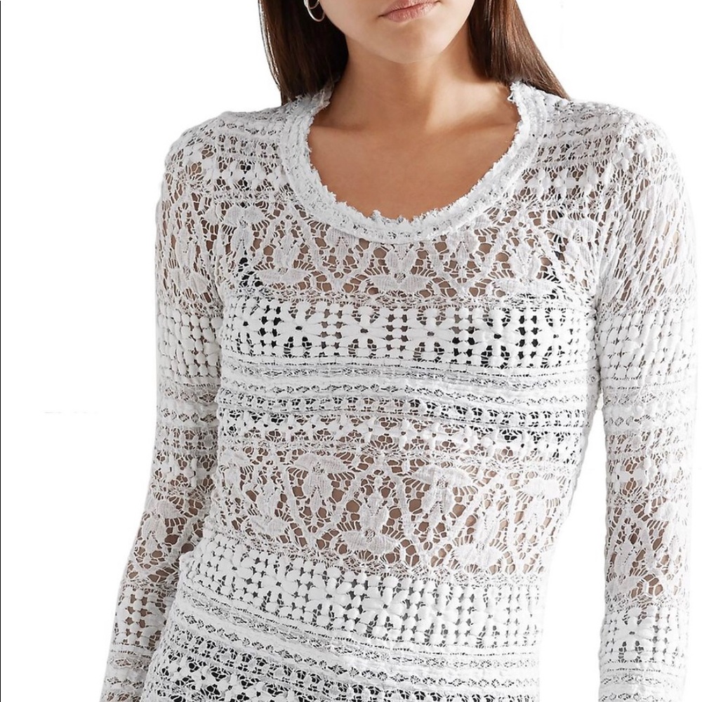 Isabel Marant Lace Crochet Top Blouse 36 white Cream.